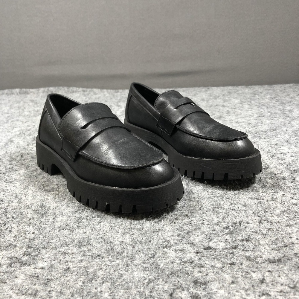 Steve Madden Lilia Loafers Womens 8 Black Lug Sole Platform Shoes LL106S1
